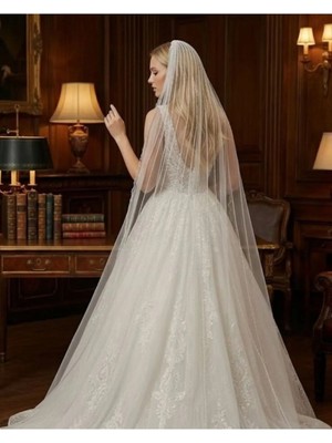 Magic Tiara Simli Gelin Duvağı – Işıltılı & Zarif Tül