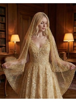 Magic Tiara Işlemeli Gelin Duvak – El Işçiliği Zarafet