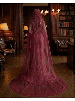 Magic Tiara Yoğun Işlemeli Gelin Duvak – Işıltılı Beyaz Tül Aksesuar