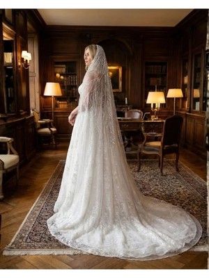 Magic Tiara Taş Işlemeli Gelin Duvak – Işıltılı Tül Duvak