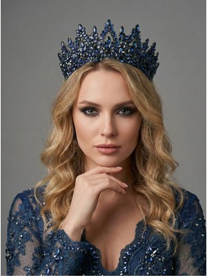 Magic Tiara Işıltılı Kristal Gelin Tacı- Özel Gün Saç Aksesuarı