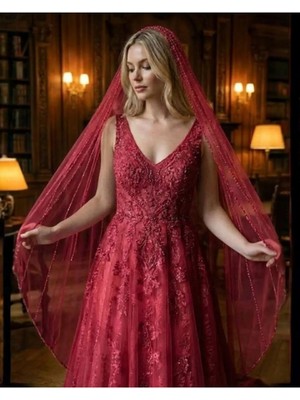 Magic Tiara Zarif Süslemeli Tül Gelin Duvak – Romantik Beyaz Aksesuar