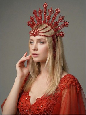 Magic Tiara Lüks Kristal Taşlı Işıltılı Gelin Tacı – El Yapımı Gösterişli Tasarım