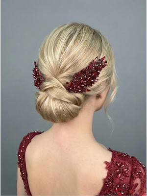 Magic Tiara Renkli Kristal Ikili Saç Tarağı – Zarif ve Romantik Topuz Aksesuarı