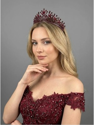 Magic Tiara Kristal Taşlı Işıltılı Gelin Tacı - Zarif Kraliçe Model Düğün Saç Aksesuarı