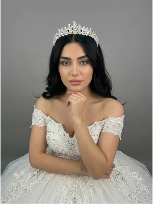 Magic Tiara Kristal Taşlı Zarif Gelin Tacı - Işıltılı Düğün Saç Aksesuarı