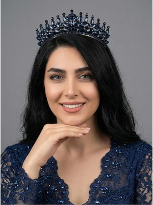 Magic Tiara Kristal Taşlı Kraliçe Model Gelin Tacı - Işıltılı Düğün Saç Aksesuarı