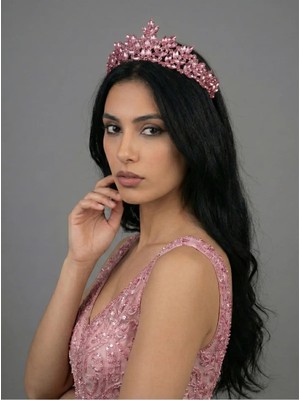 Magic Tiara Kristal Taşlı Büyüleyici Gelin Tacı - Işıltılı Düğün Saç Aksesuarı