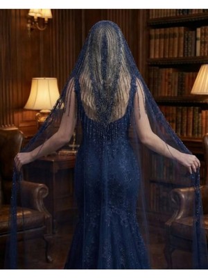 Magic Tiara Kristal Boncuklu Gelin Duvağı – Işıltılı ve Modern Zarafet