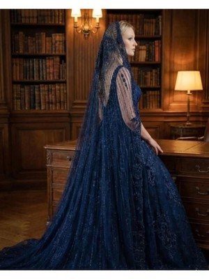 Magic Tiara Işıltılı Gelin Duvağı – Simli ve El Işlemeli Tül