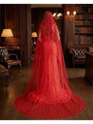 Magic Tiara Yoğun Işlemeli Gelin Duvak – Işıltılı Beyaz Tül Aksesuar