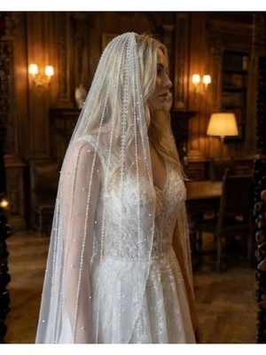 Magic Tiara Zarif Süslemeli Tül Gelin Duvak – Romantik Beyaz Aksesuar