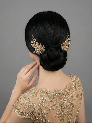 Magic Tiara Kristal Çift Saç Tokası – Özel Günler Için Işıltılı Aksesuar