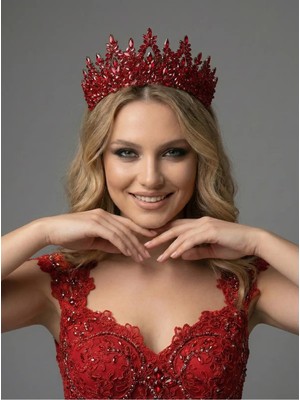 Magic Tiara Işıltılı Kristal Gelin Tacı- Özel Gün Saç Aksesuarı