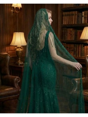 Magic Tiara Kristal Boncuklu Gelin Duvağı – Işıltılı ve Modern Zarafet