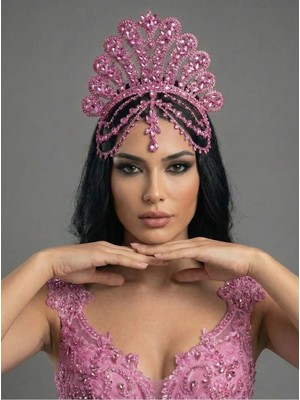 Magic Tiara Göz Alıcı Kristal Taşlı Gelin Tacı – El Yapımı Işıltılı Kraliçe Tasarım