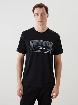 Lc Waikiki Yeni Sezon Bisiklet Yaka Kısa Kollu Baskılı Penye Erkek Tişört