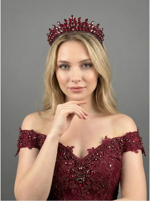 Magic Tiara Kristal Taşlı Işıltılı Gelin Tacı -Zarif Düğün Saç Aksesuarı