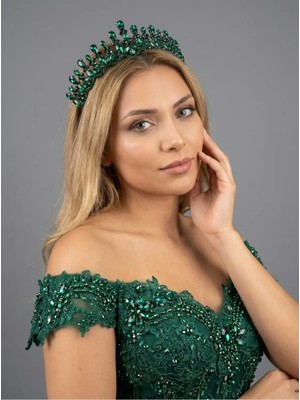 Magic Tiara Kristal Taşlı Işıltılı Gelin Tacı - Zarif Düğün Saç Aksesuarı