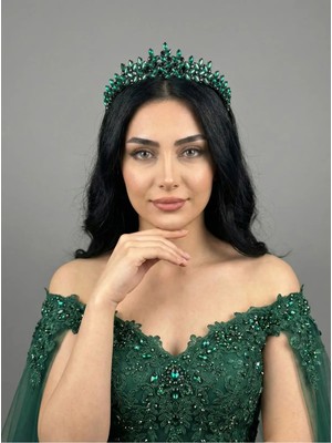 Magic Tiara Kristal Taşlı Zarif Gelin Tacı - Işıltılı Düğün Saç Aksesuarı
