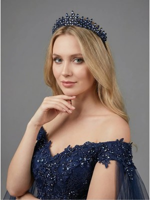 Magic Tiara Kristal Taşlı Zarif Gelin Tacı - Işıltılı Düğün Saç Aksesuarı