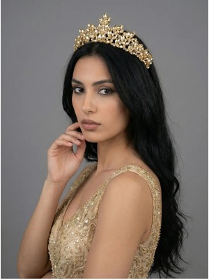 Magic Tiara Kristal Taşlı Büyüleyici Gelin Tacı - Işıltılı Düğün Saç Aksesuarı