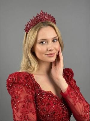 Magic Tiara Kristal Taşlı Işıltılı Gelin Tacı - Zarif Kraliçe Model Düğün Saç Aksesuarı