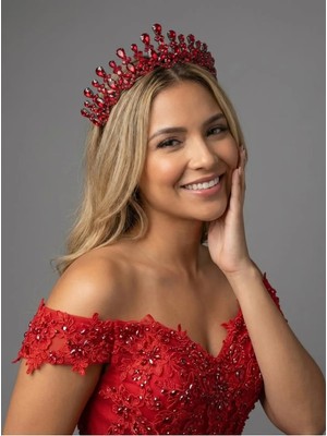 Magic Tiara Kristal Taşlı Işıltılı Gelin Tacı - Zarif Düğün Saç Aksesuarı