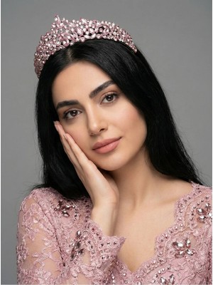 Magic Tiara Kristal Taşlı Işıltılı Kraliçe Model Gelin Tacı - Zarif Düğün Saç Aksesuarı