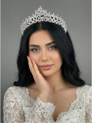 Magic Tiara Kristal Taşlı Zarif Gelin Tacı - Işıltılı Düğün Saç Aksesuarı