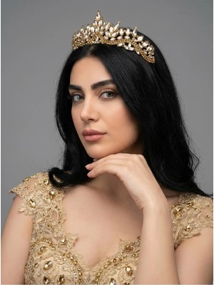 Magic Tiara Kristal Taşlı Zarif Gelin Tacı - Işıltılı Düğün Saç Aksesuarı