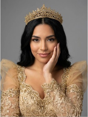 Magic Tiara Kristal Taşlı Işıltılı Gelin Tacı - Zarif Kraliçe Model Düğün Saç Aksesuarı