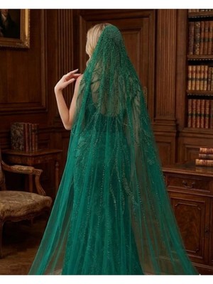 Magic Tiara Işıltılı Boncuk Işlemeli Gelin Duvağı – Şık ve Zarif Tasarım