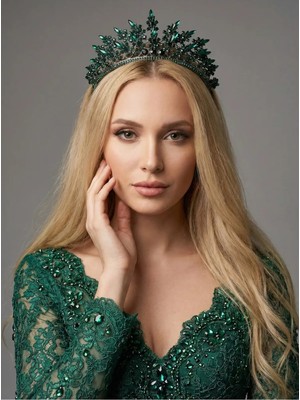 Magic Tiara Kraliyet Işıltılı Kristal Gelin Tacı