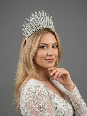 Magic Tiara Düğün/kına Gecesi Için Işıltılı Kristal Gelin Tacı – Farklı Renk Seçenekleriyle