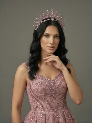 Magic Tiara Işıltılı Kristal Gelin Tacı – 7 Renk Seçeneğiyle Işıldayın