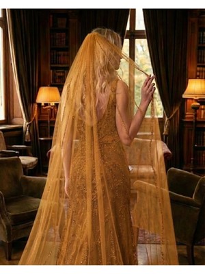Magic Tiara Şerit Detaylı Gelin Duvağı – Zarif Fransız Tül Duvak