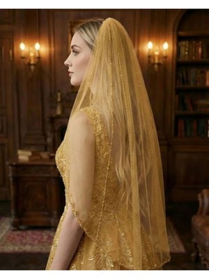 Magic Tiara Boncuk Kenar Detaylı Gelin Duvağı – Romantik ve Şık Dokunuş