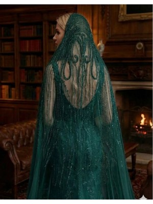 Magic Tiara Boncuk Işlemeli Uzun Gelin Duvağı – Zarafetin Işıltılı Hali