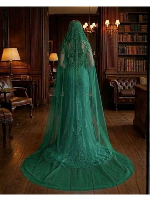 Magic Tiara Yoğun Işlemeli Gelin Duvak – Işıltılı Beyaz Tül Aksesuar