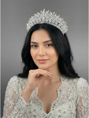 Magic Tiara Işıltılı Kristal Taşlı Prenses Gelin Tacı