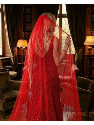 Magic Tiara Şerit Detaylı Gelin Duvağı – Zarif Fransız Tül Duvak