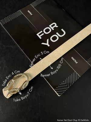 Fiori 3 Cm Yılan Tokalı Kadın Pantolon Kemeri, Ceket Kemeri, Elbise Kemeri, Gömlek Kemeri