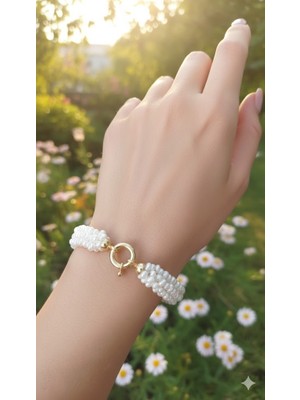 Pigado 925 Ayar Gümüş Örgü Tasarım Gerçek Tatlısu Inci Bileklik