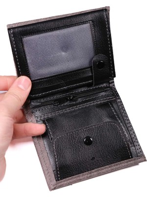 Tesbihkenti Gri Renk Klasik Model Kartlık ve Para Cüzdanı