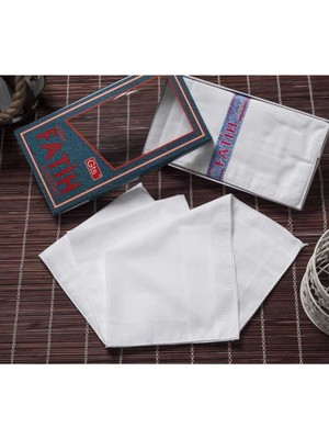 Rubby Avm Fatih Kutulu 40X40 cm 12 Adet Kumaş Mendil Beyaz