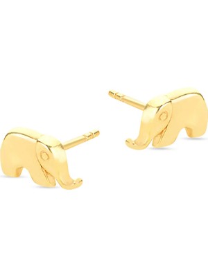 goldkupe 14K Altın Şans Fil Küpe