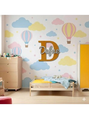 Evsay Çocuk Odası Kapı Süsü Duvar Süsü Harfli Isme Özel Süs