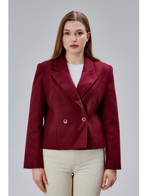 Bolivente Bordo Regular Fit Premium Kısa Kaşe Ceket