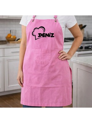Bk Gift Kişiye Özel Isimli Pembe Mutfak Önlüğü -9, Aşçı ve Şef Önlüğü, Ev Hediyesi